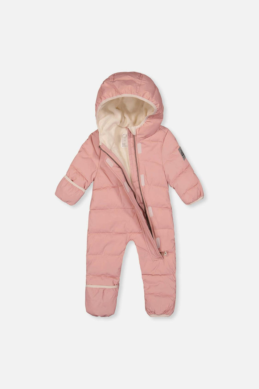Baby Cloud One Piece Snowsuit Adapted For Car Seats Pale Dusty Pink