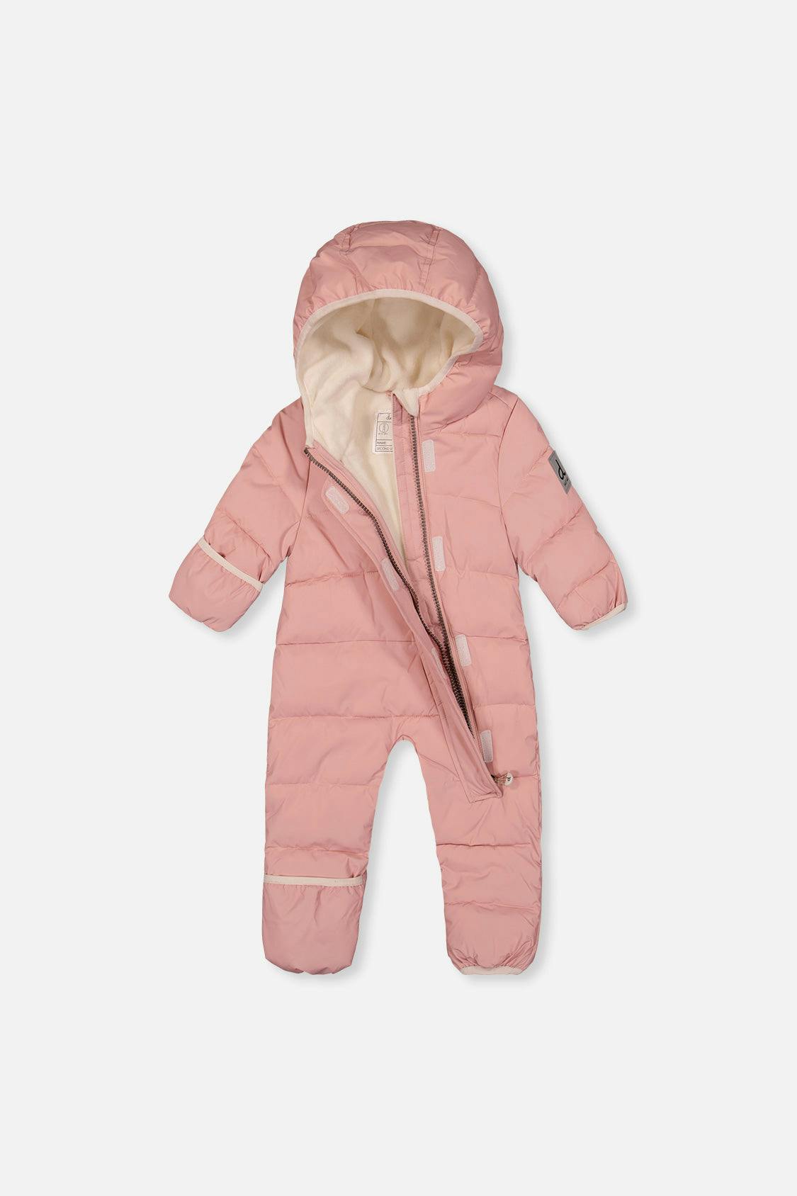 Baby Cloud One Piece Snowsuit Adapted For Car Seats Pale Dusty Pink