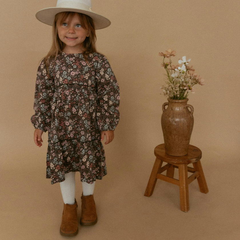 Organic Long Sleeve Tiered Dress