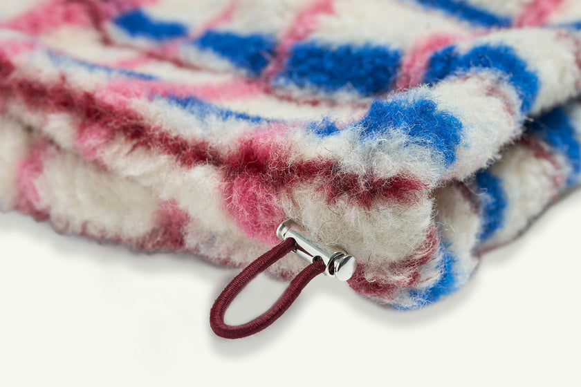 adult merino wool kangaroo jacket - pink & cobalt