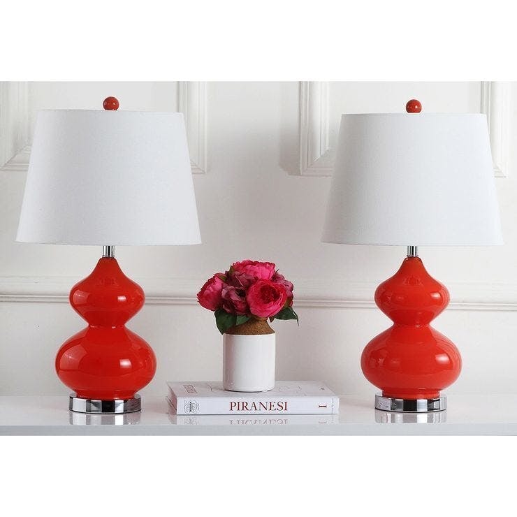 Set of 2 Eva Double Gourd Glass Lamps