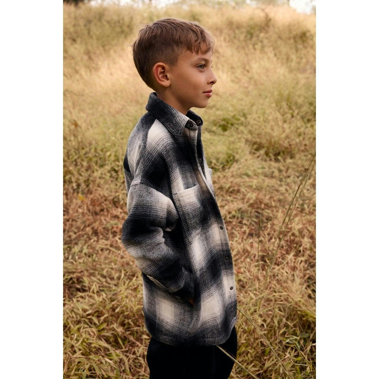 Elongated Oversized Plaid Shirt Jacket