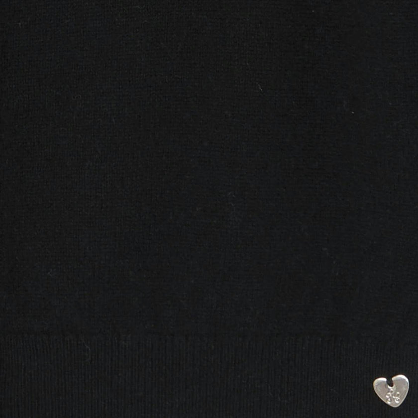 TARTINE ET CHOCOLAT WOOL AND CASHMERE GIRL CARDIGAN WITH KNOTS - BLACK