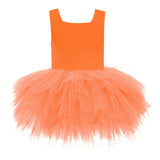 Orange Neon Solid Tutu Dress