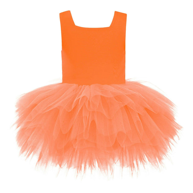 Orange Neon Solid Tutu Dress