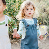 Rust Pinstripe Ruffle Overall
