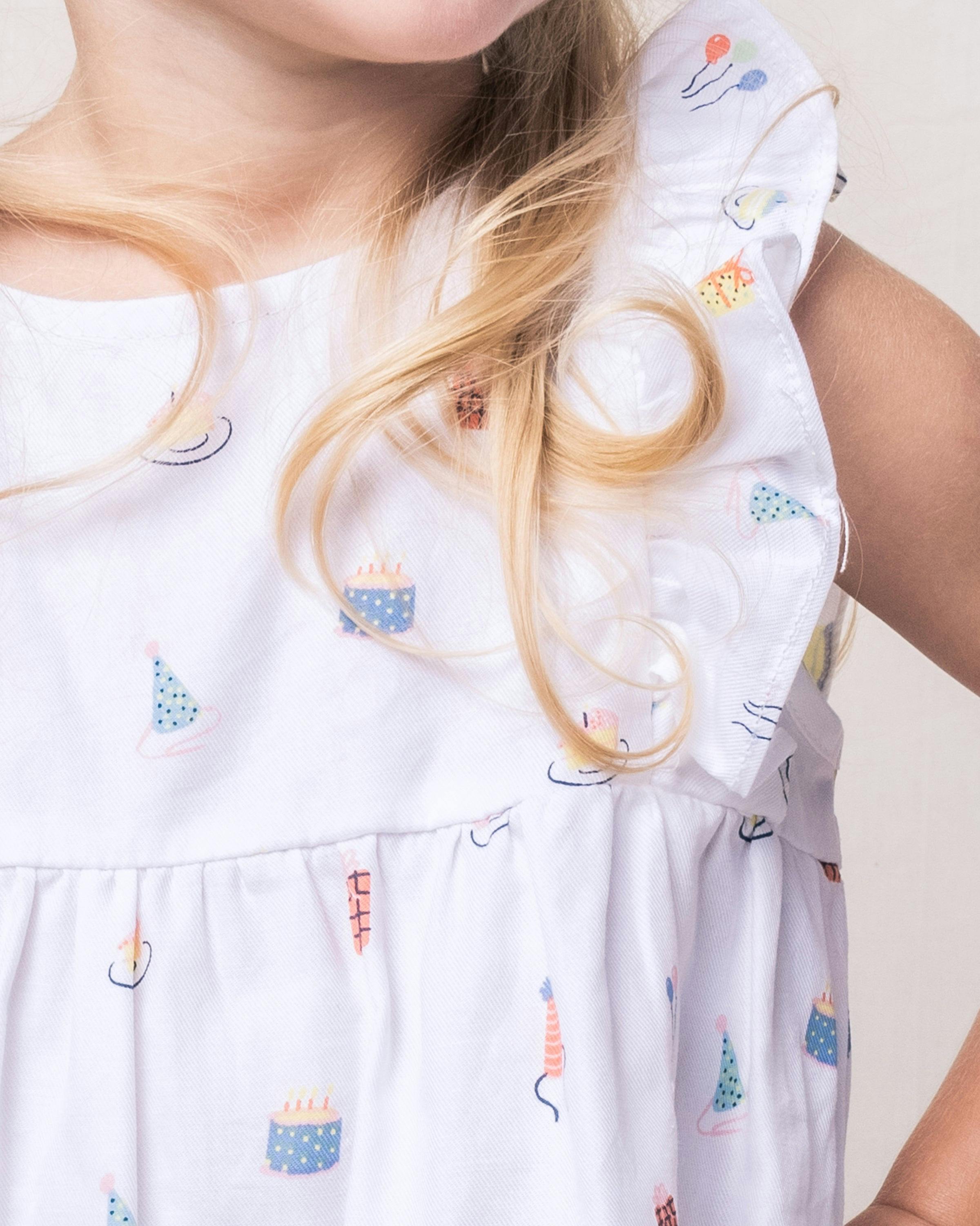 Baby's Twill Ruffled Romper in Birthday Wishes