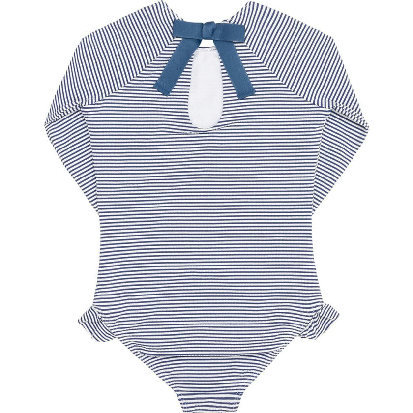 Girls Harbor Stripe Rashguard One Piece