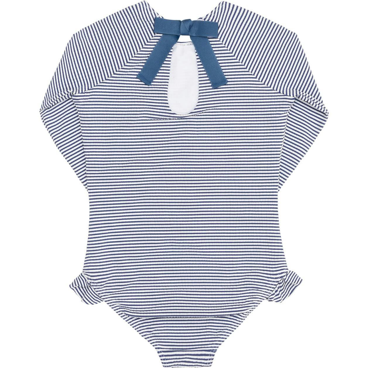 Girls Harbor Stripe Rashguard One Piece