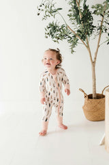 Long Sleeve Zip Romper Hair Bow