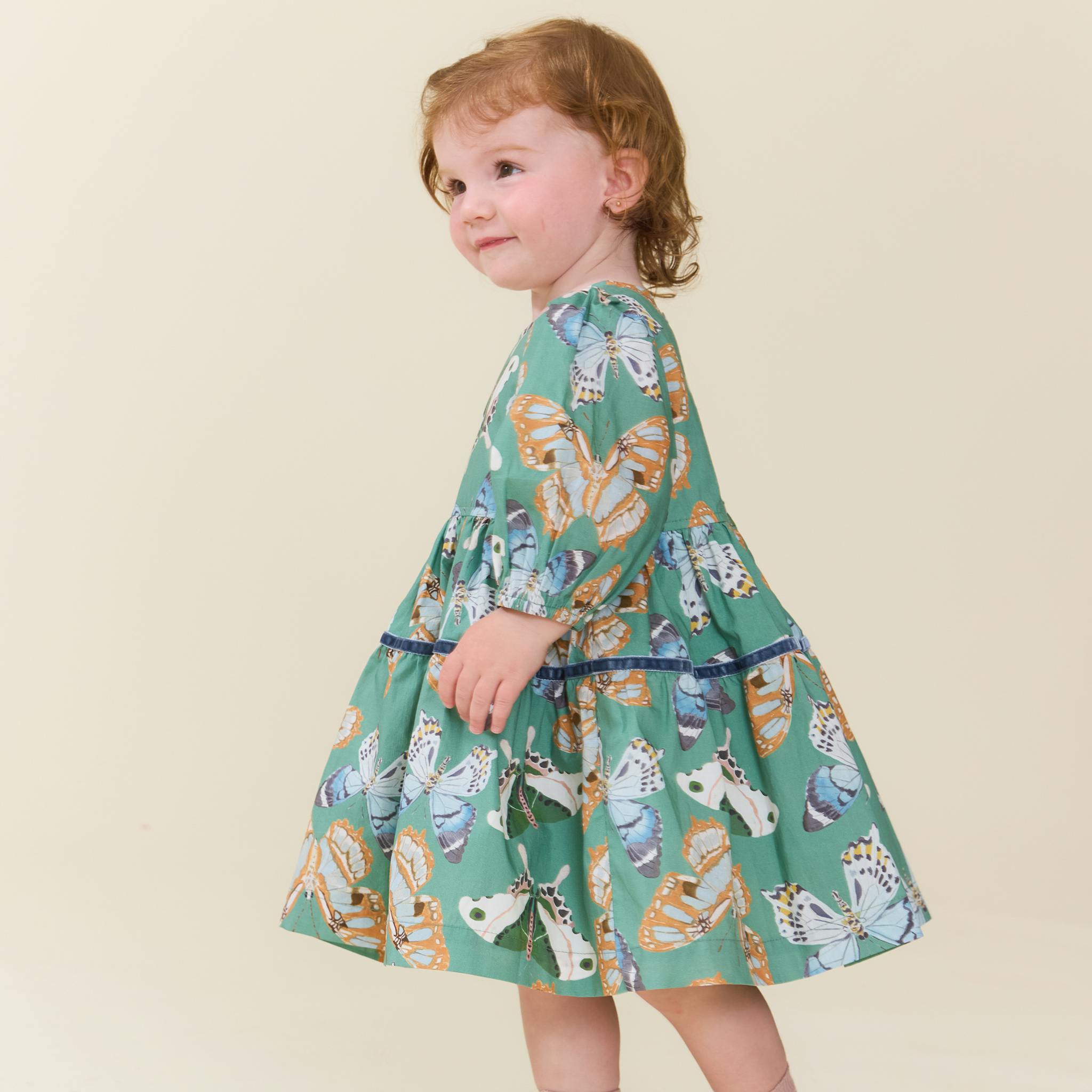 Baby Girls Maribelle Dress Set - Green Butterflies