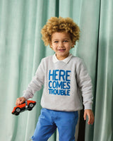 Here Comes Trouble Sweatshirt in Grey Marl