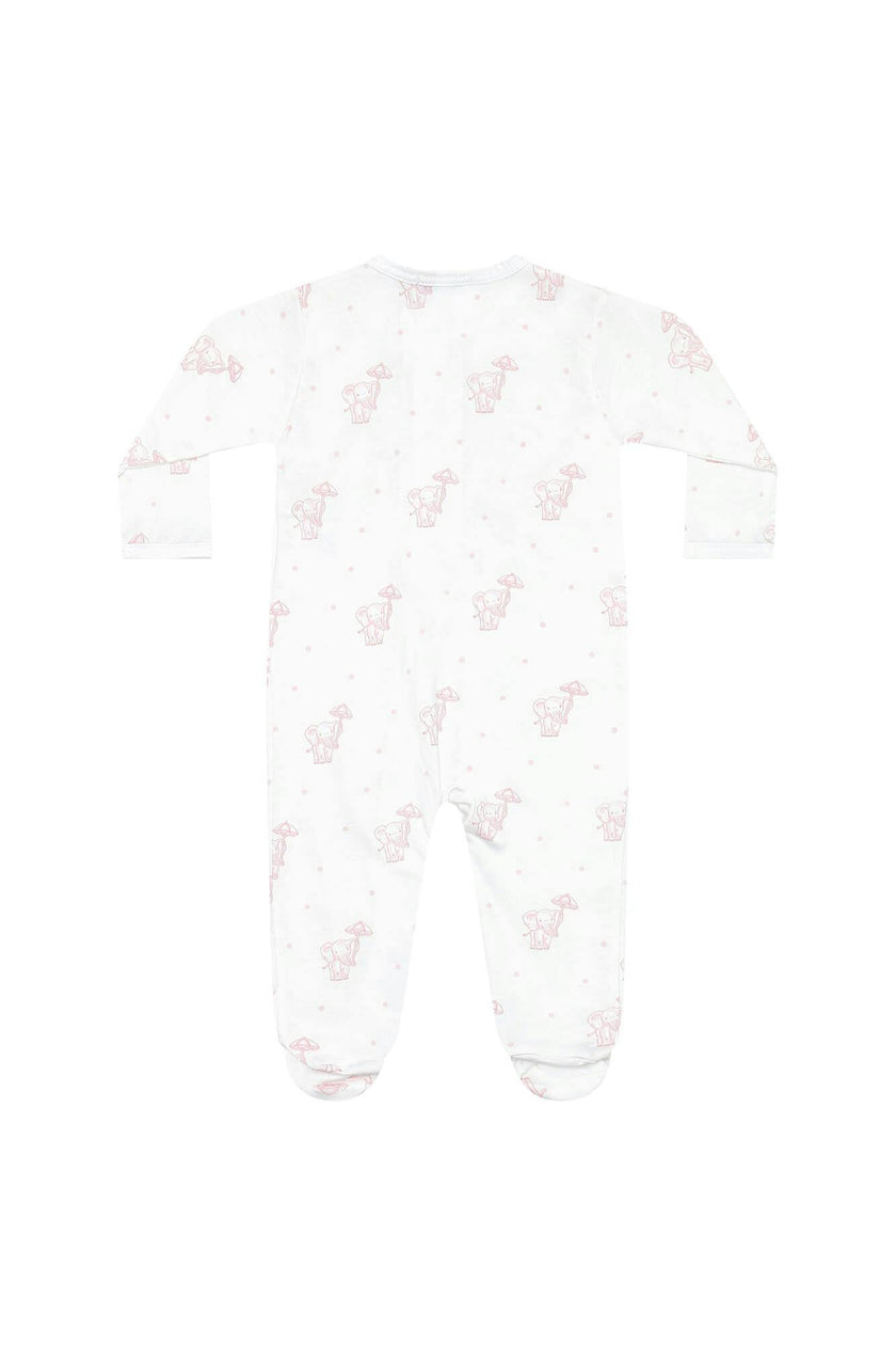 Pink Elephant Zipper Footie