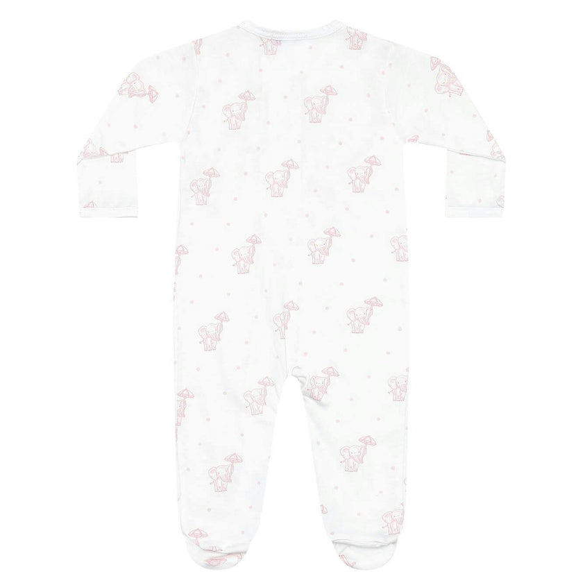 Pink Elephant Zipper Footie