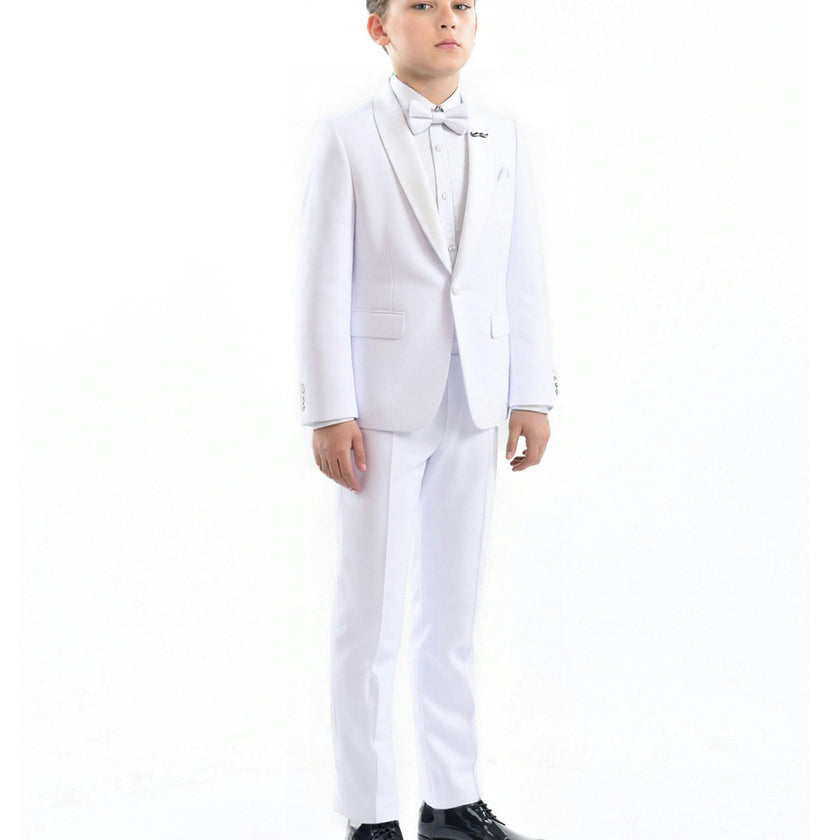 White Shawl Lapel Wool Suit