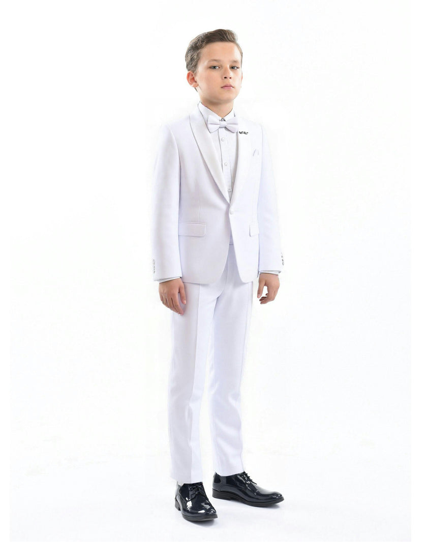 White Shawl Lapel Wool Suit