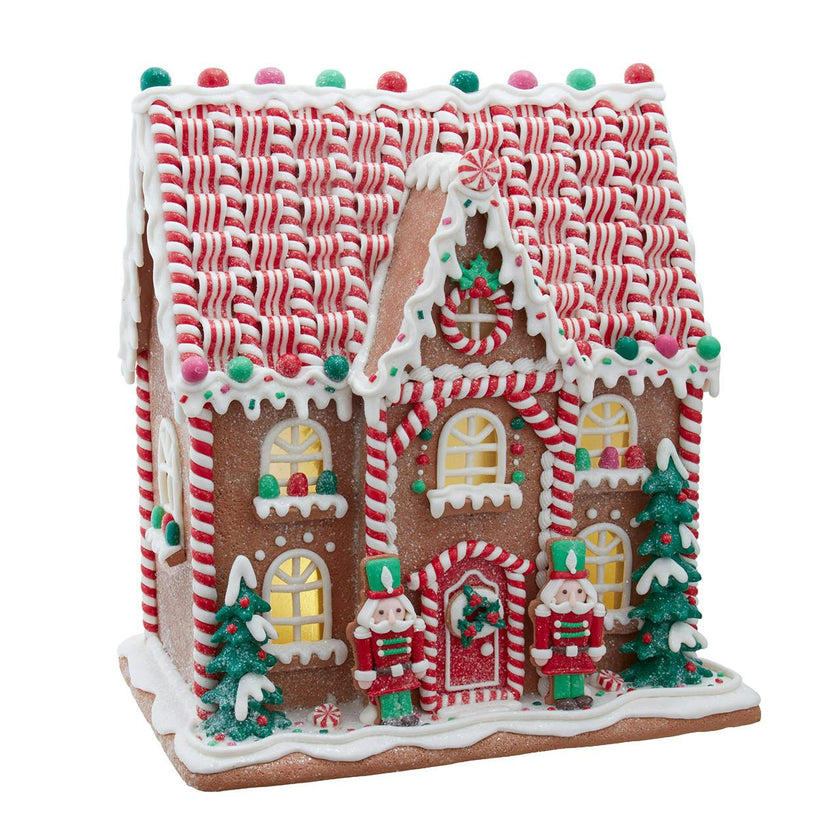 Kurt Adler 14-Inch Battery Operated Candy Stripe Gingerbread House