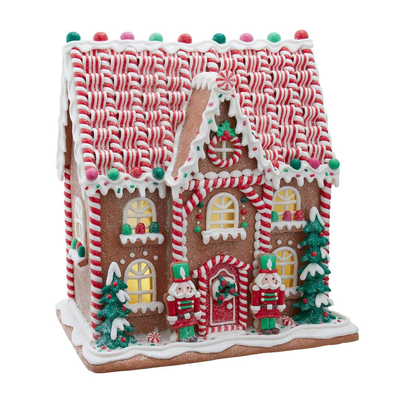 Kurt Adler 14-Inch Battery Operated Candy Stripe Gingerbread House
