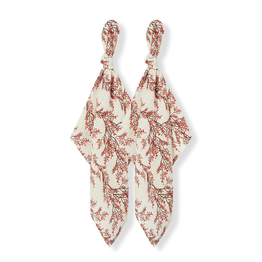 Winterberry Organic Cotton Muslin Two-Piece Burp Cloth Set