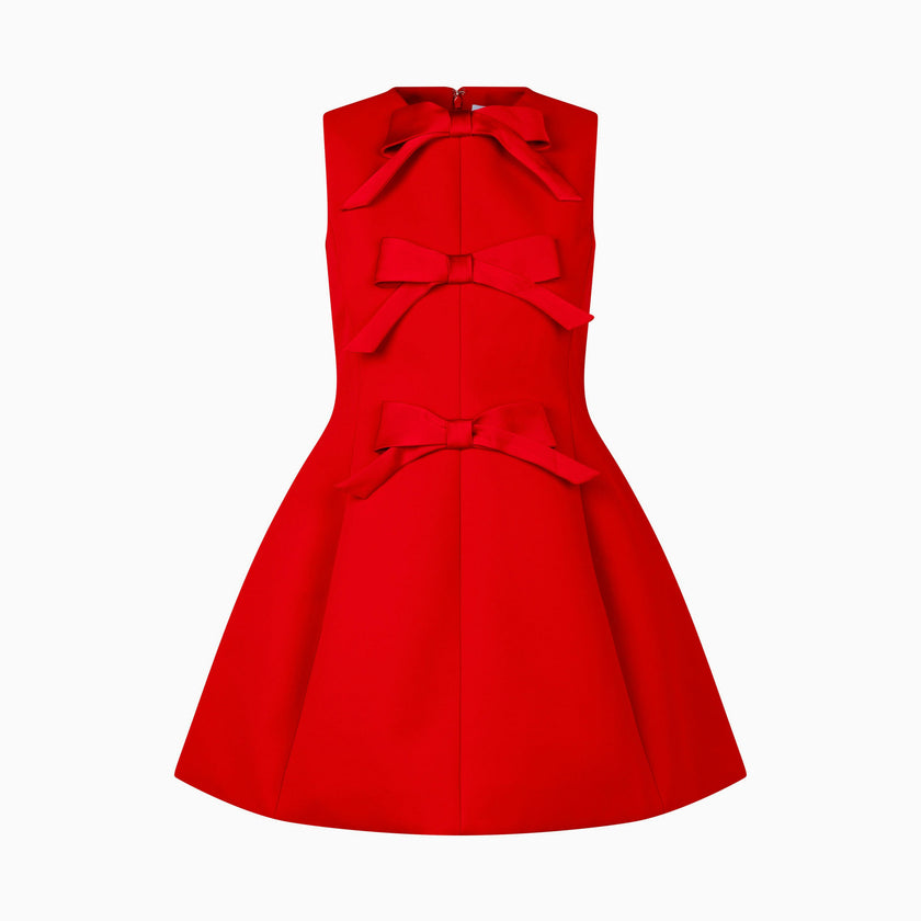 The Blythe Bow Dress - Red with Red Bows