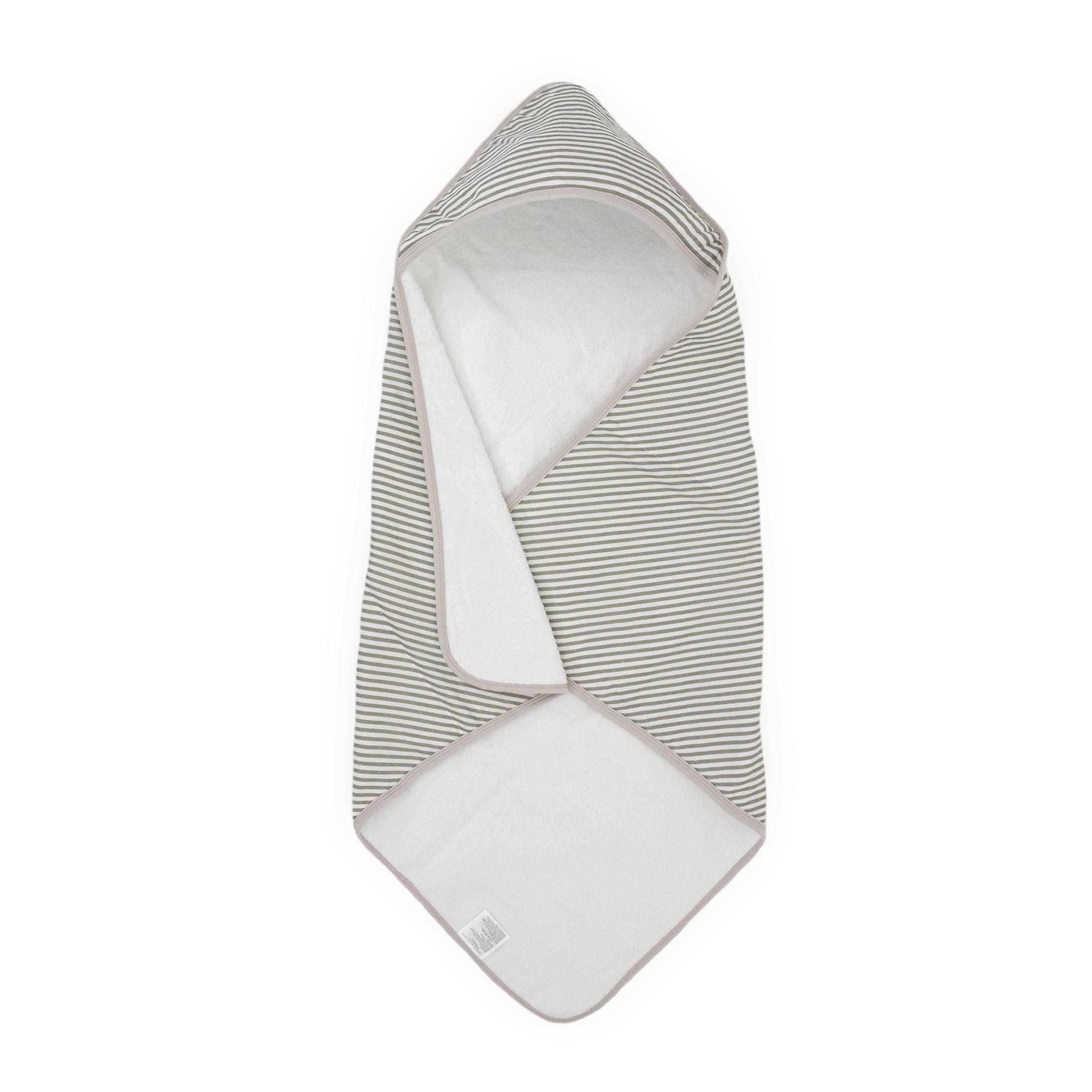 Infant Hooded Towel - Grey Stripe
