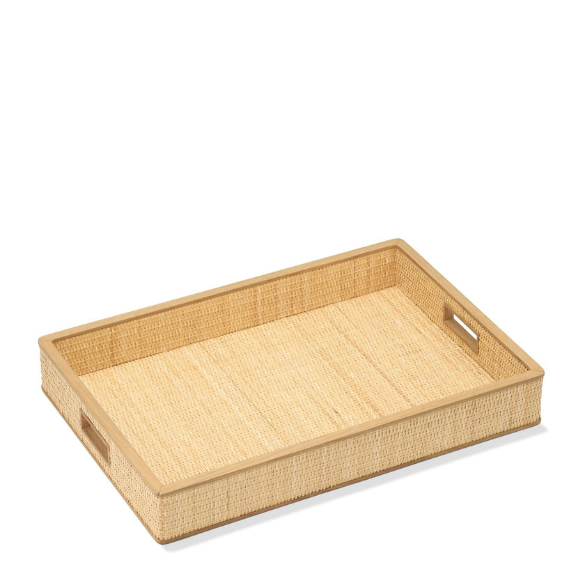 Colette Cane Tray with Wood Tray