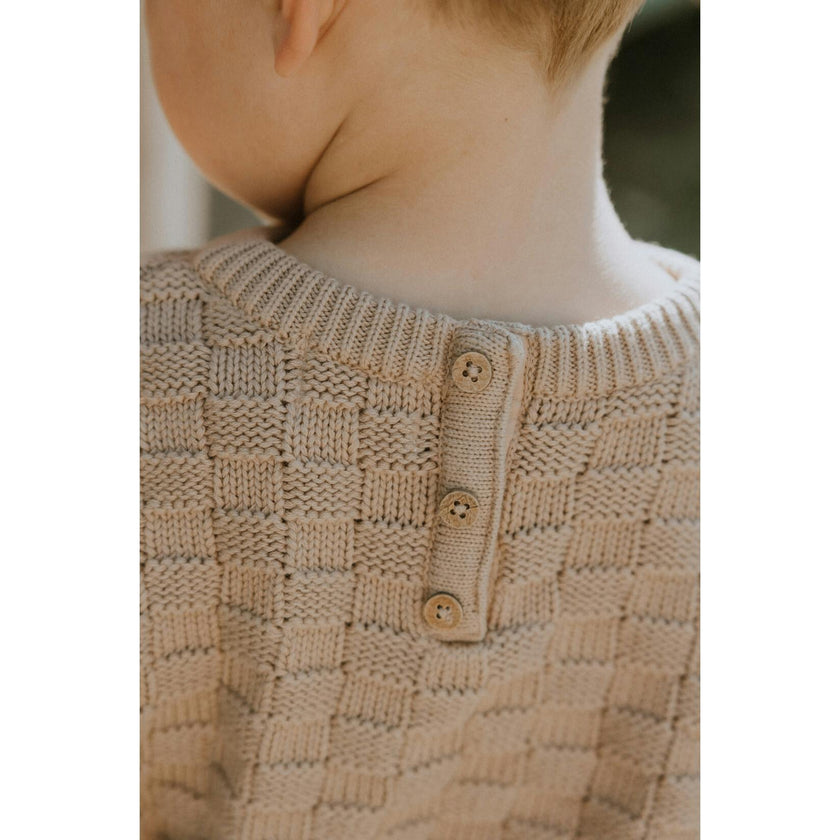 Leighton Basket Weave Sweater in Taupe