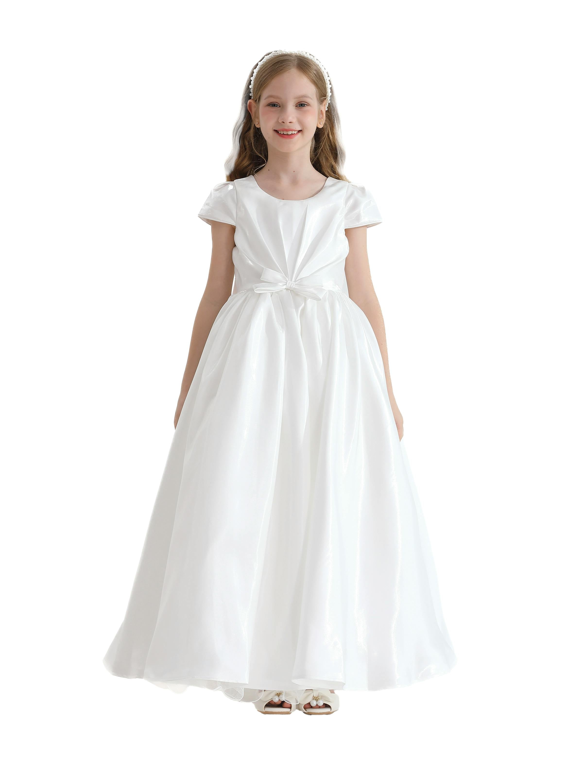 White Bow Long Brea Dress