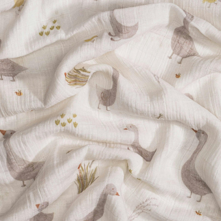 Charlie Cotton Muslin Swaddle Blanket Set (Goose, Set of 2)