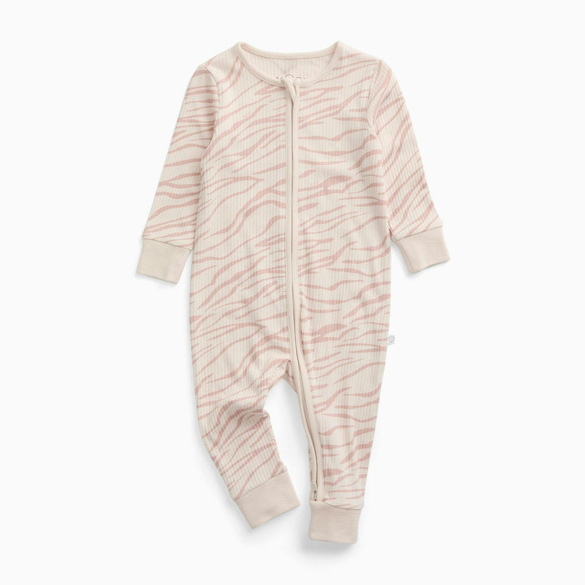 Zebra Sands Ribbed Clever Zip Snug Fit Pajamas