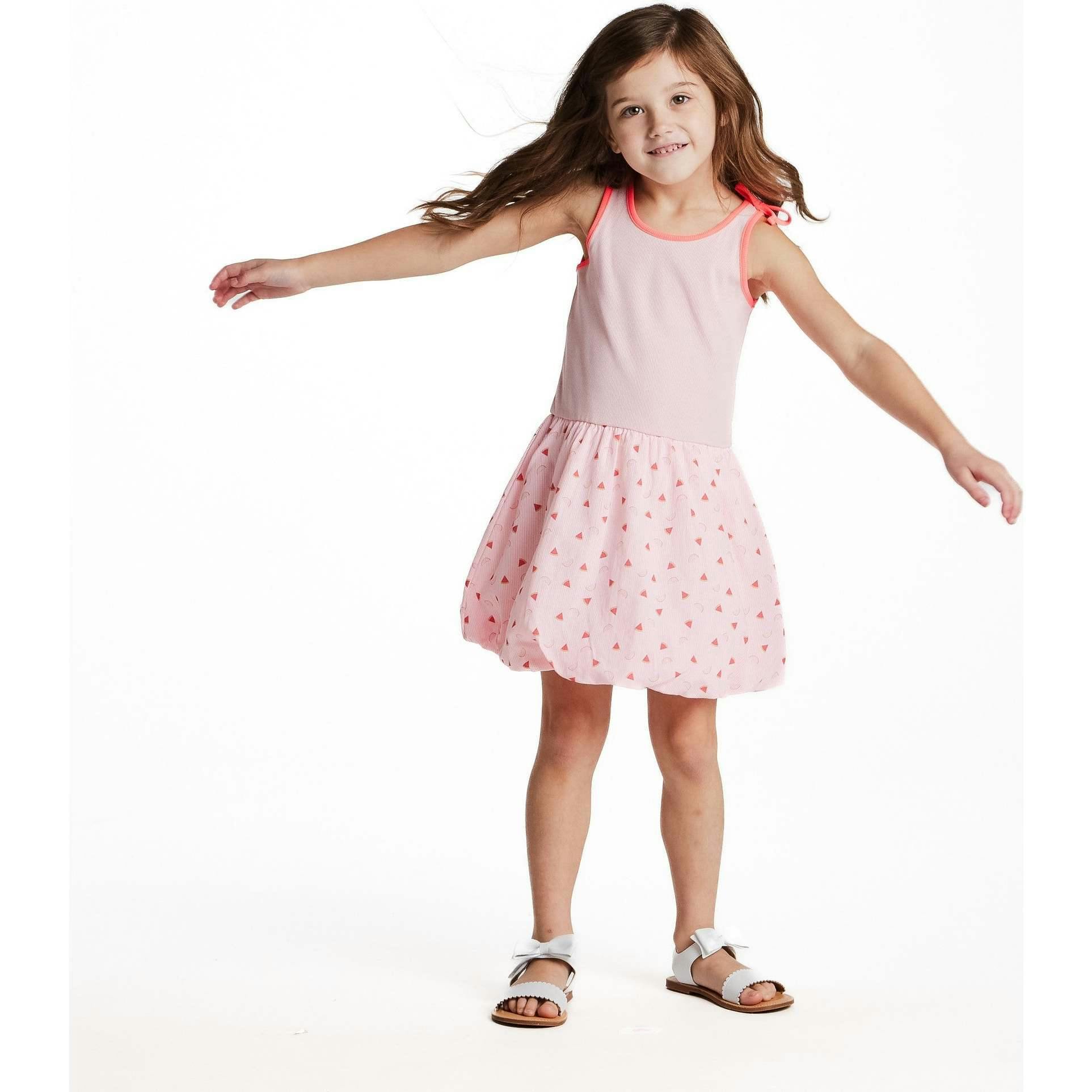 Girls Bubble Dress | Watermelon Rainbow Print