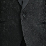 Textured Suit Set with Satin Lapels