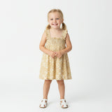 Organic Smocked Sundress - Yellow Blossom