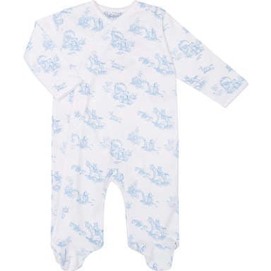 Blue Toile Crossover Footie