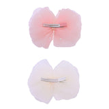 Tulle Bow Pearl Accented Hairclip Set