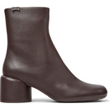 Women's Niki Zipped Block Heel Leather Boots, Burgundy