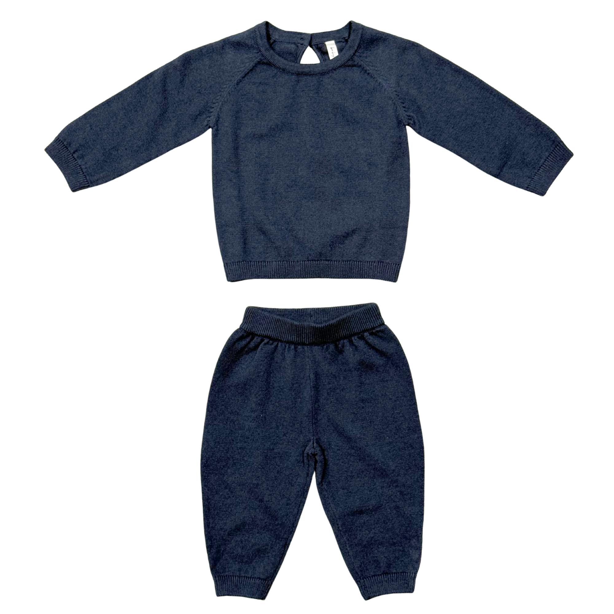 Soft Knit Baby Set in Nightfall Blue