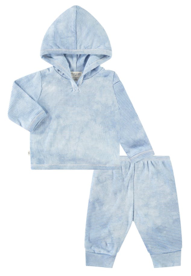 Stripe Marble Rib Hoodie and Legging Set