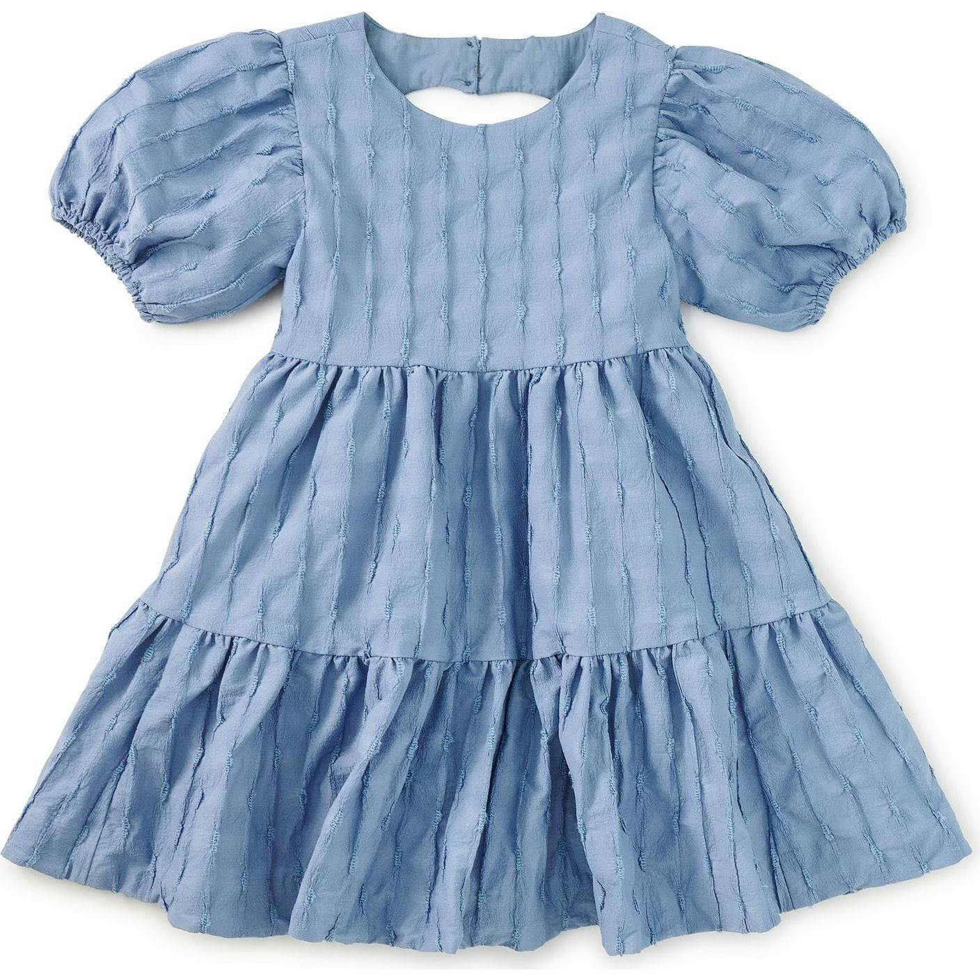 Pleated Heartback Dress, Grey