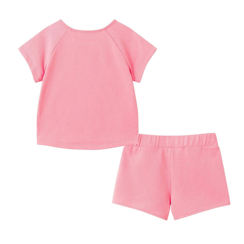 Girls French Terry Top & Short | Glitter Cheetah