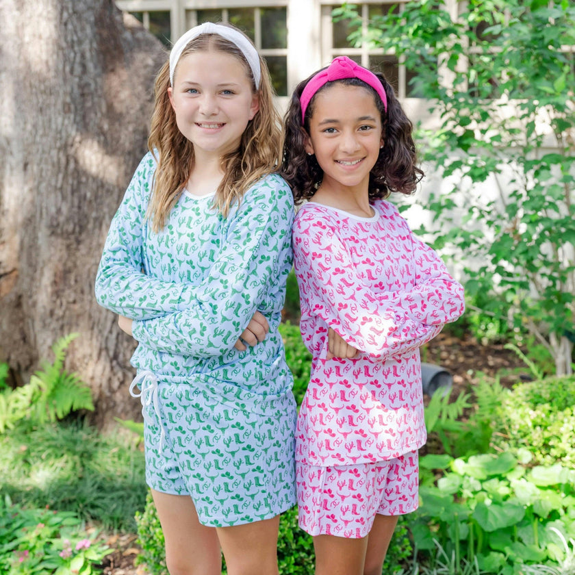 Sophie Girls' Short Set - Wild West Pink