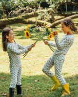 The Organic Long Sleeve Pajama Set [Marigold Block Floral]