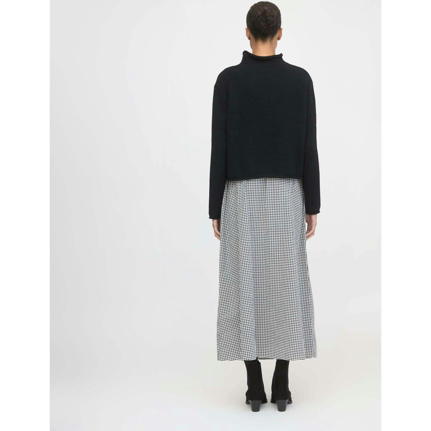 The Delphine Nap Skirt - Black/Sand Gingham