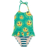 Peplum One-Piece Swimsuit, Multi