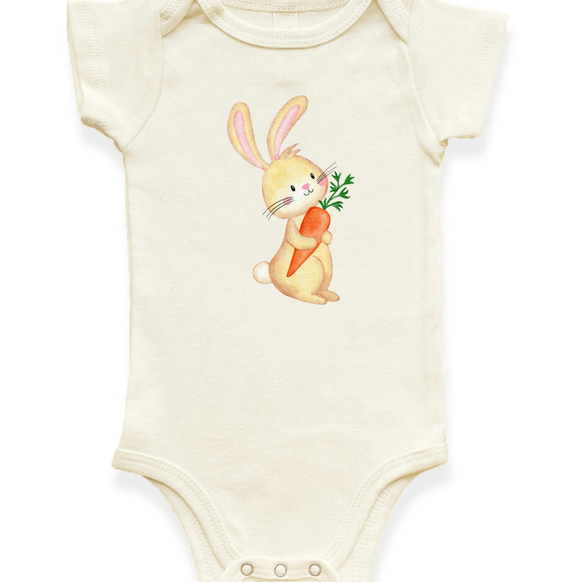 Bunny with Carrot Organic Baby Bodysuit