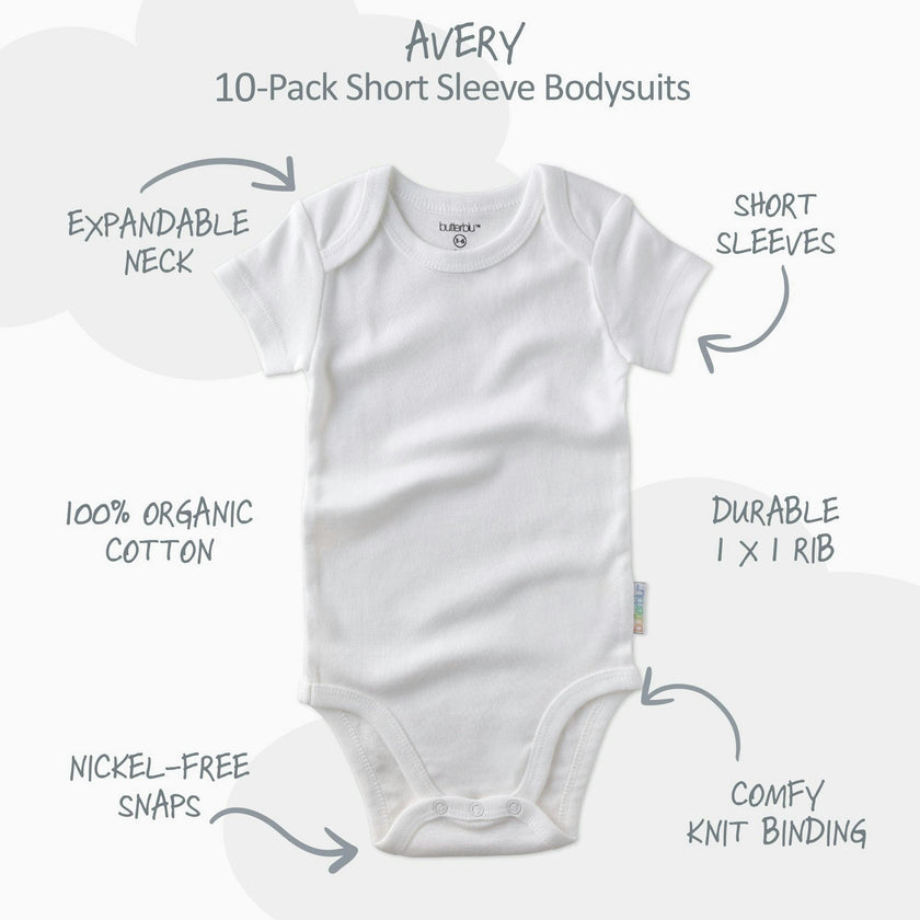 AVERY 10-Pack Short Sleeve Bodysuits