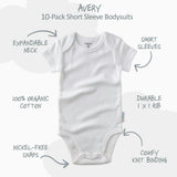 AVERY 10-Pack Short Sleeve Bodysuits