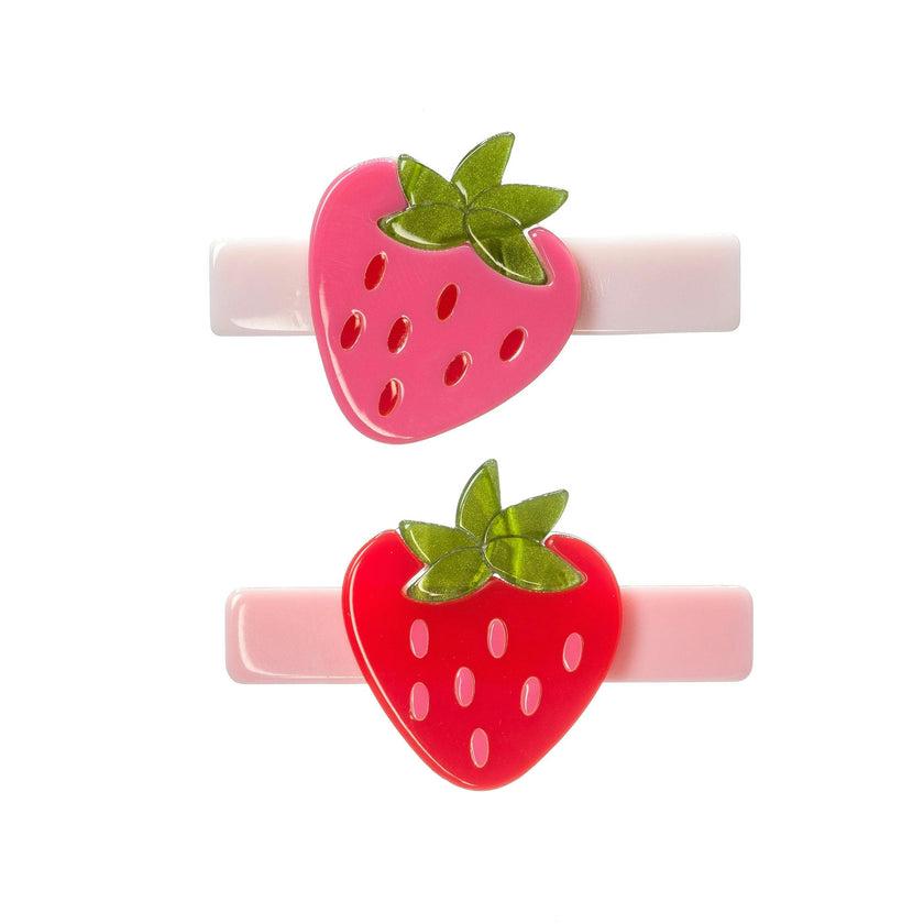 Strawberry Red Pink Hair Clips -SPR