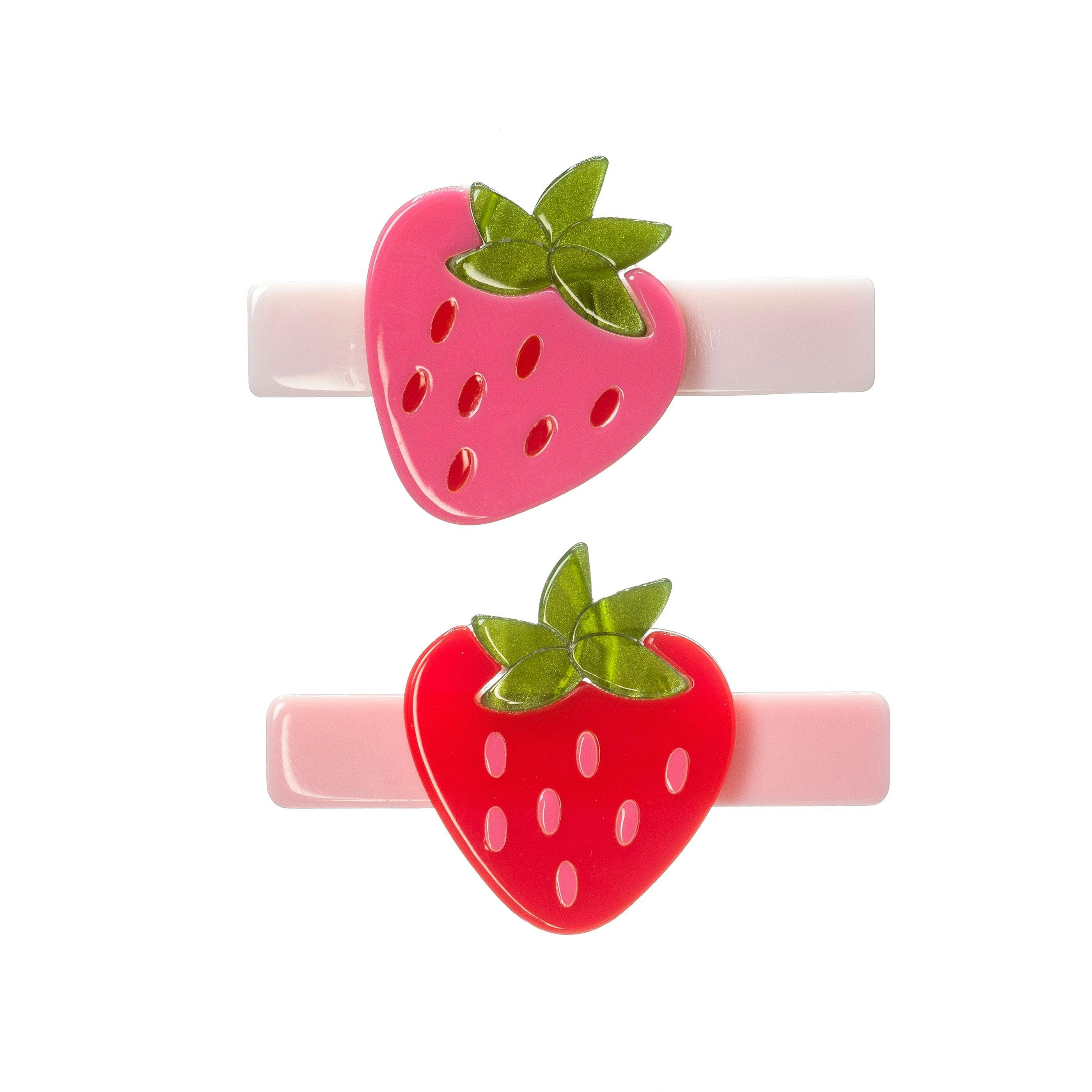 Strawberry Red Pink Hair Clips -SPR