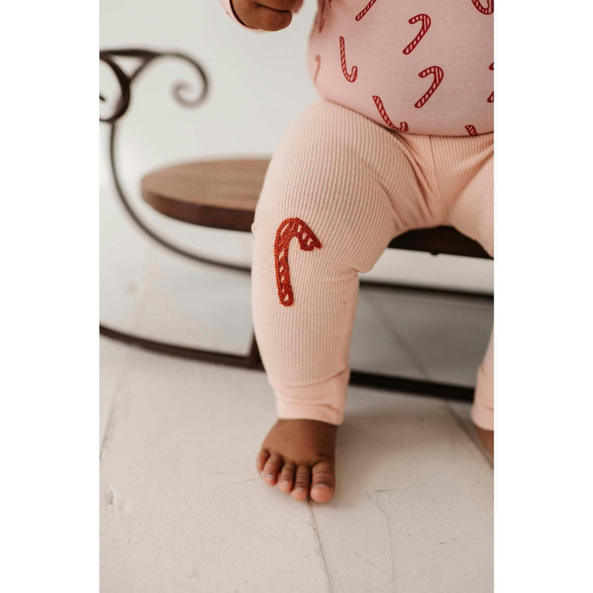 Baby Girl Patch Ribbed Leggings